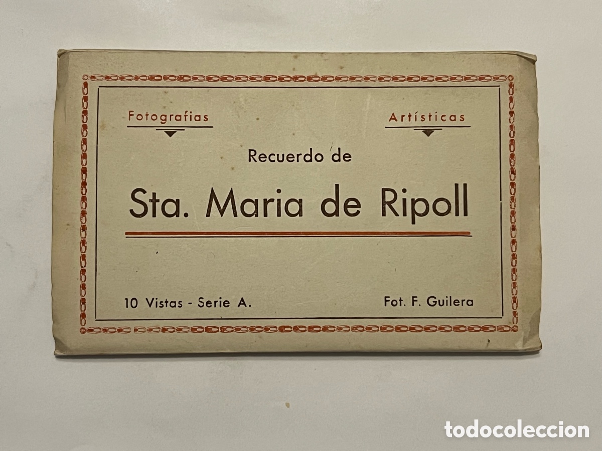 Postales: GERONA. Recuerdo de Sta. Maria de Ripoll, 10 Vistas - Serie A. Fot. F. Guilera. Bloc Postal