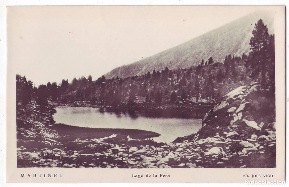 Postales: Martinet (L&eacute;rida): Lago de la Pera. Ed. Jos&eacute; Vigo. No circulada (A&ntilde;os 50)