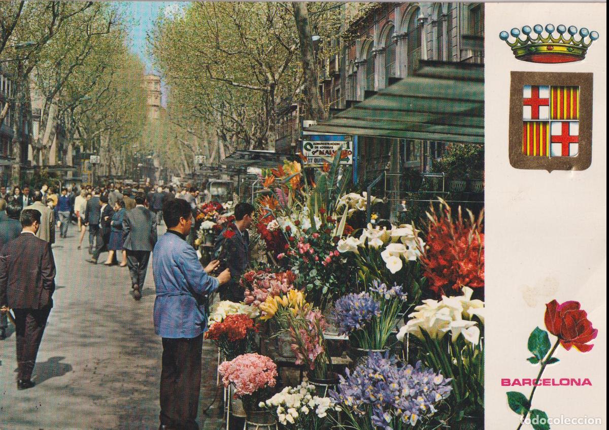 Postales: BARCELONA, PRIMAVERA EN LAS RAMBLAS &ndash; ESCUDO DE ORO DE LUXE N&ordm;31 &ndash; ESCRITA