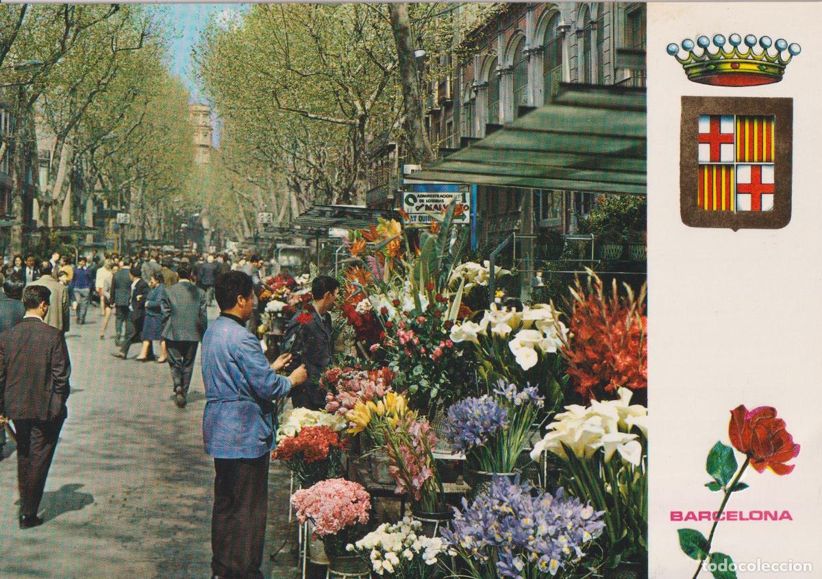 Postales: BARCELONA, PRIMAVERA EN LAS RAMBLAS &ndash; ESCUDO DE ORO DE LUXE N&ordm;31 &ndash; ESCRITA