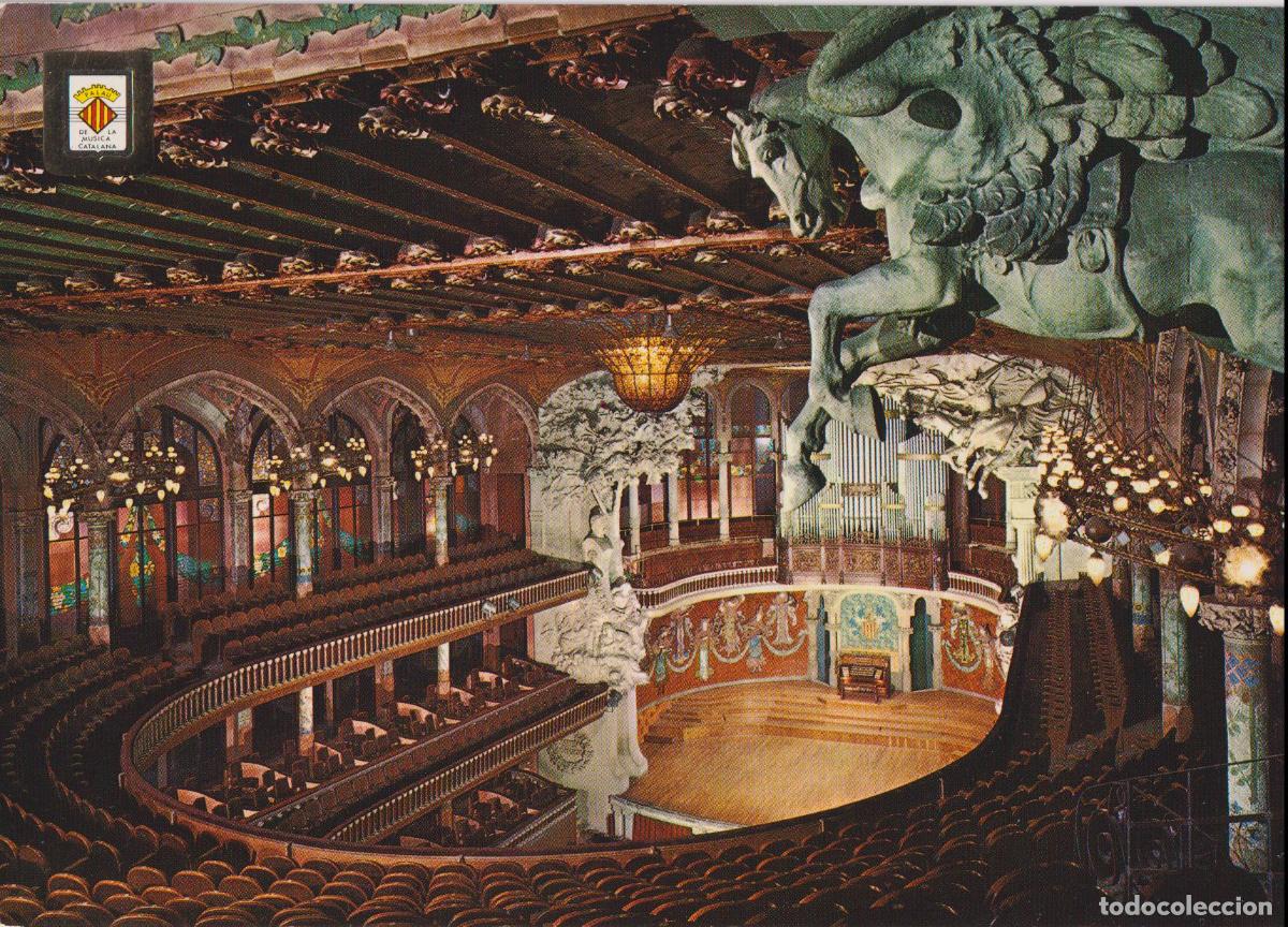 Postales: BARCELONA, PALAU DE LA MUSICA, SALA DE CONCERTS, VISTA GENERAL &ndash; ESC.DE ORO N&ordm;1 &ndash; S/C