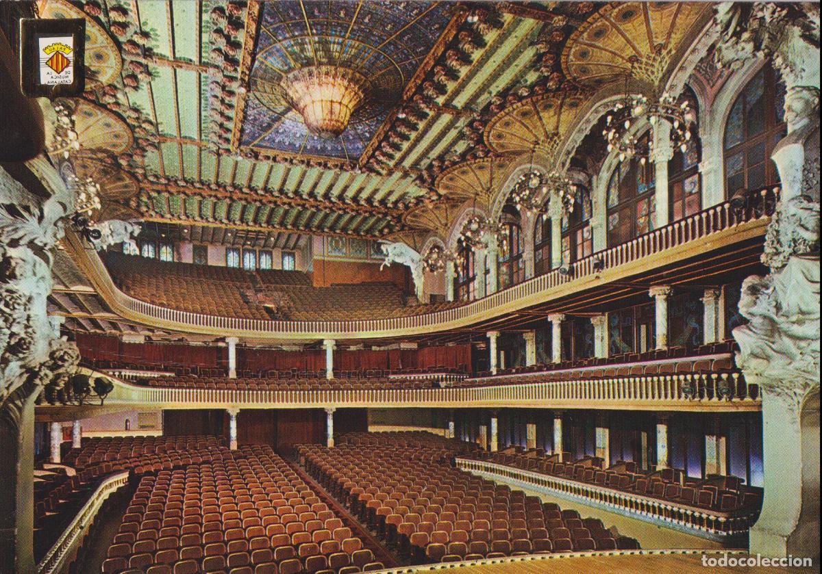Postales: BARCELONA, PALAU DE LA MUSICA, SALA DE CONCERTS DES DE L'ESCENARI &ndash; ESC.DE ORO N&ordm;8 &ndash; S/C