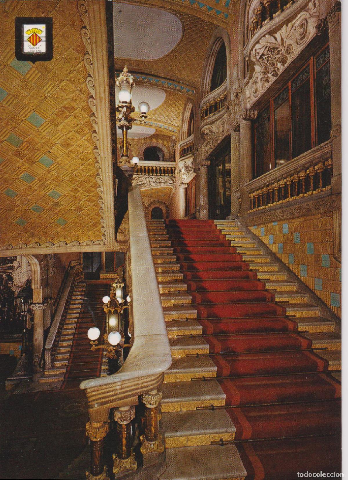 Postales: BARCELONA, PALAU DE LA MUSICA, ESCALINATA PRINCIPAL &ndash; ESC.DE ORO S2 N&ordm;12 &ndash; S/C