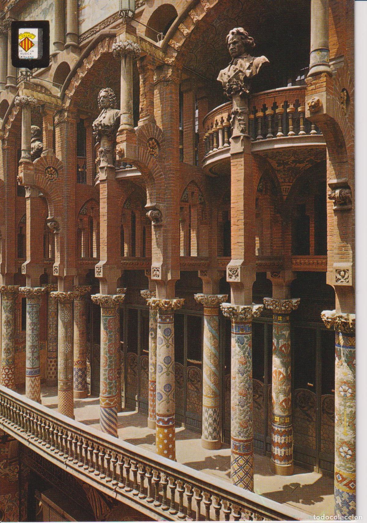 Postales: BARCELONA, PALAU DE LA MUSICA, BALC&Oacute; I COLUMNATA (LLU&Iacute;S BR&Uacute;) &ndash; ESC.DE ORO S2 N&ordm;17 &ndash; S/C