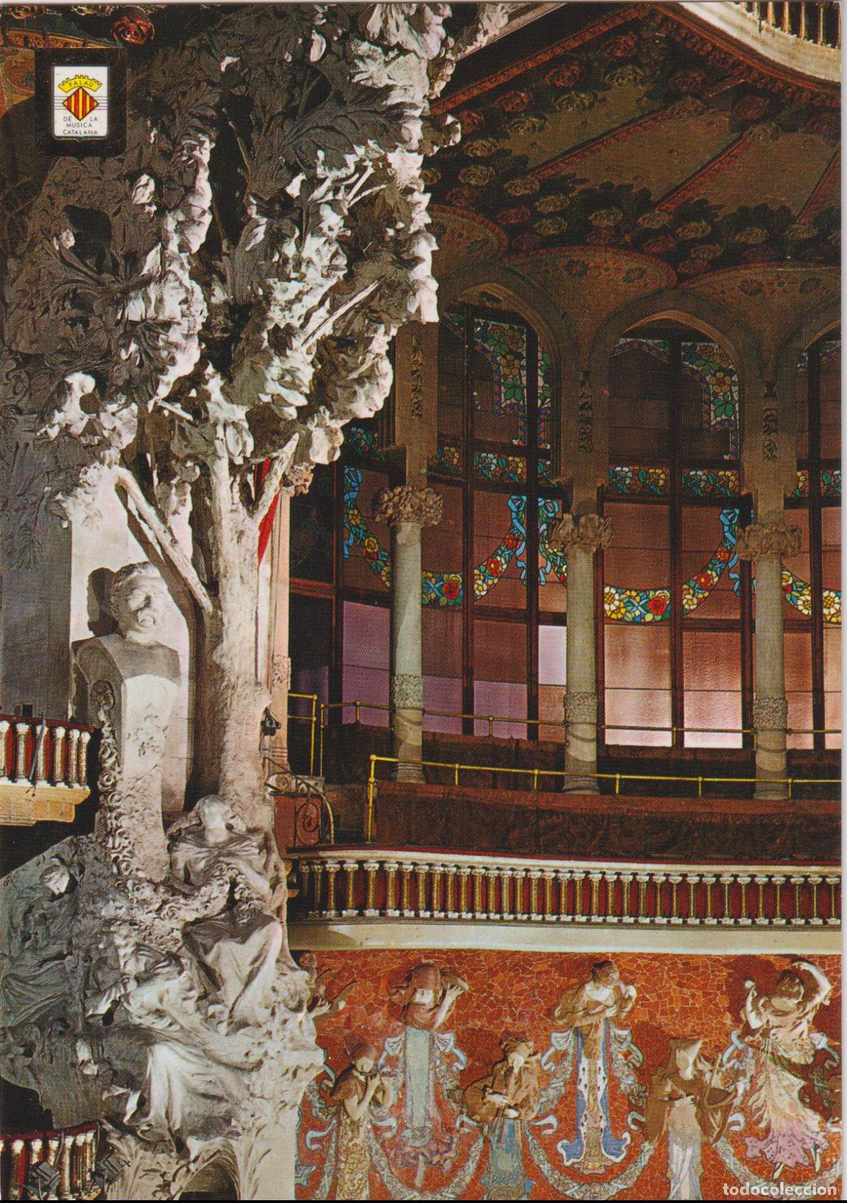 Postales: BARCELONA, PALAU DE LA MUSICA, BUST D'ANTONI CLAV&Eacute; (GARGALLO) &ndash; ESC.DE ORO S2 N&ordm;19 &ndash; S/C