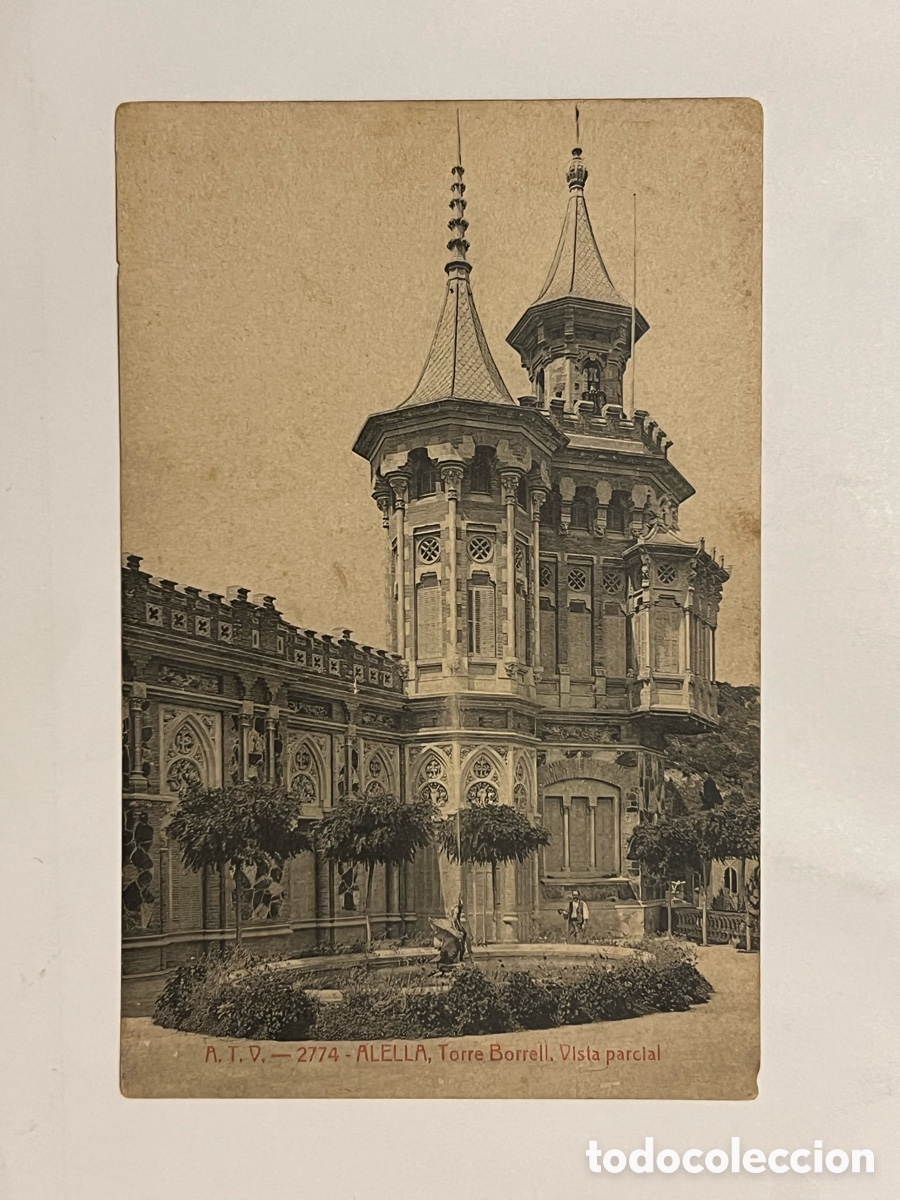 Postales: ALELLA (Barcelona) Postal No.2774, Torre Borrell. Vista parcial. Fototipia ATV (h.1910?) S/C