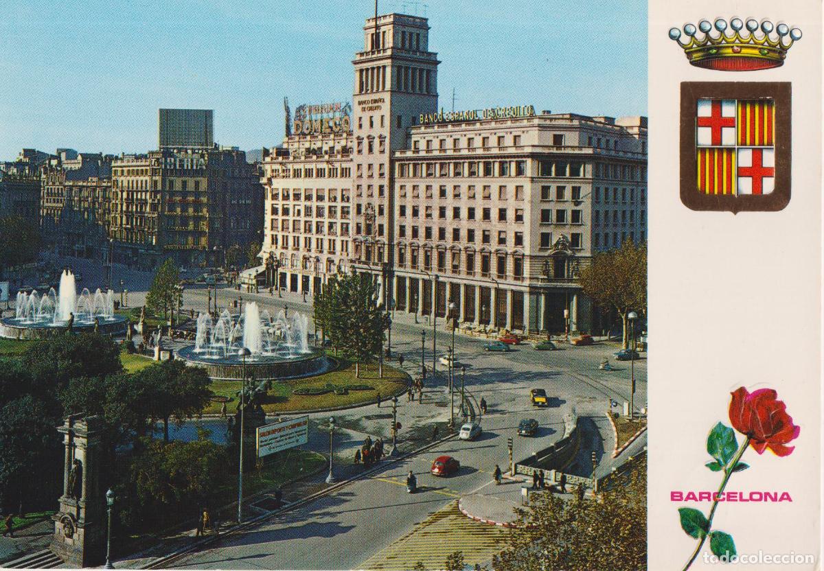 Postales: BARCELONA, PLAZA DE CATALU&Ntilde;A &ndash; ESCUDO DE ORO DE LUXE N&ordm;41 &ndash; ESCRITA