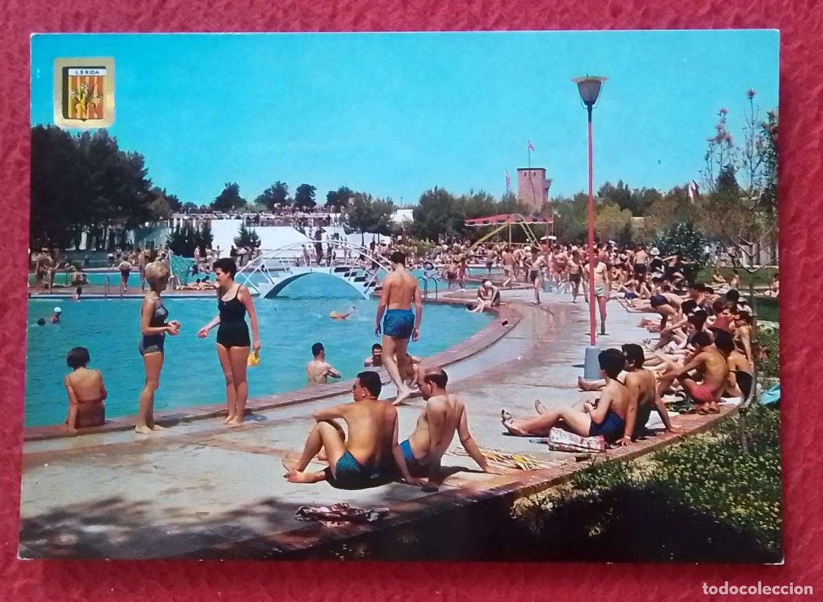 Postales: POSTAL POST CARD CATALOGNE LLEIDA L&Eacute;RIDA PARQUE MUNICIPAL PARC..PISCINAS PISCINES BASSES D&acute;ALPICAT..