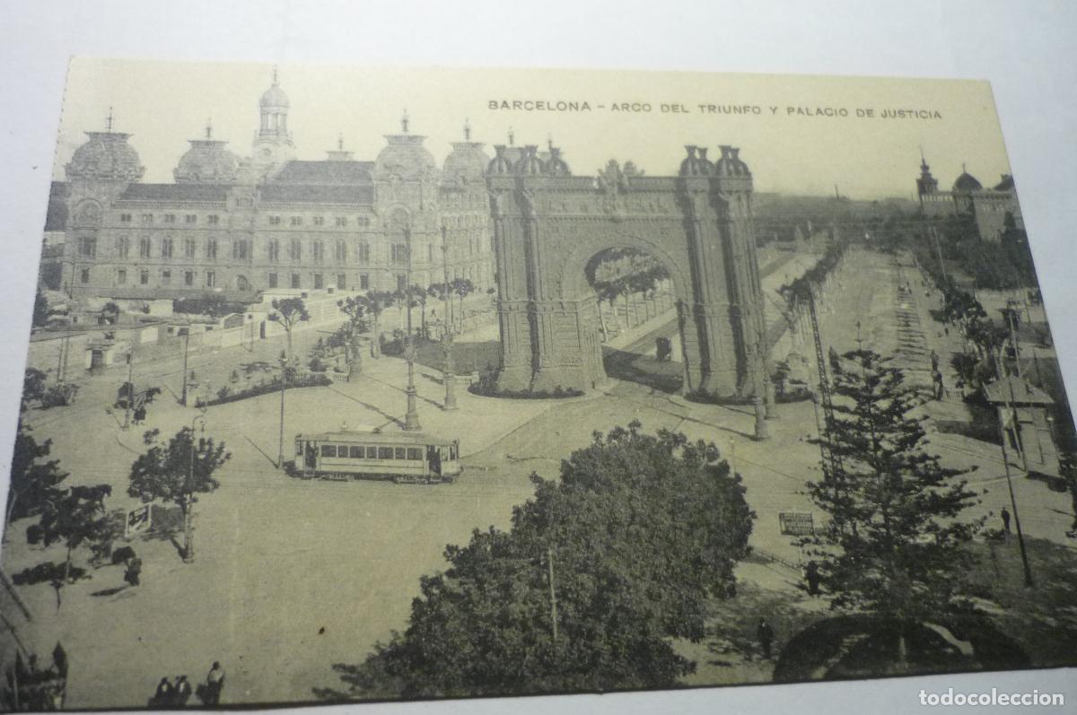 Postales: postal barcelona arco triunfo y palacio justicia cm