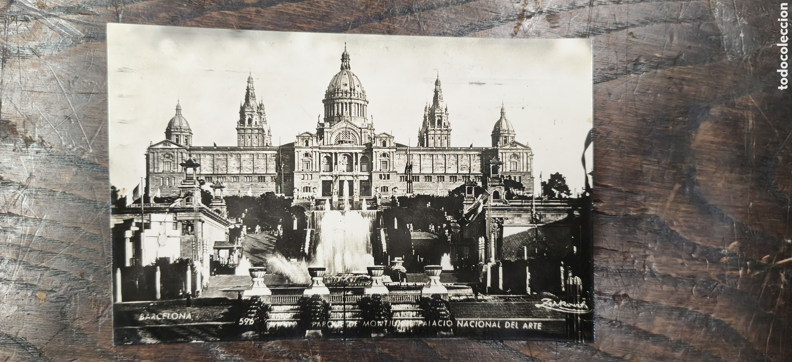 Postales: Postal Antigua Barcelona. N.&ordm; 526 Palacio Nacional del Arte. Ed. Zerkowitz. Circulada 1955 Sello fra