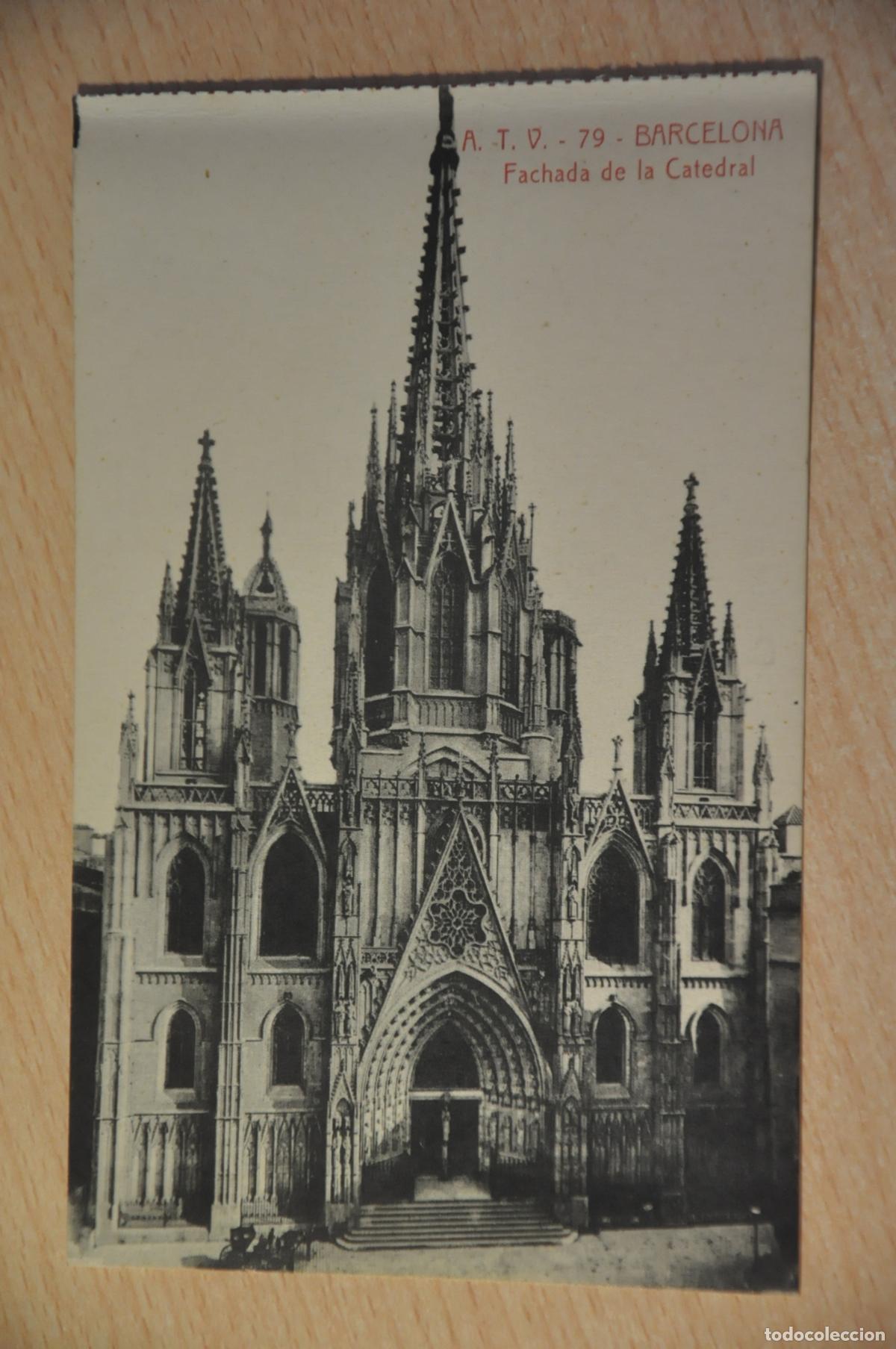 Postales: postal barcelona, fachada de la catedral, atv 79