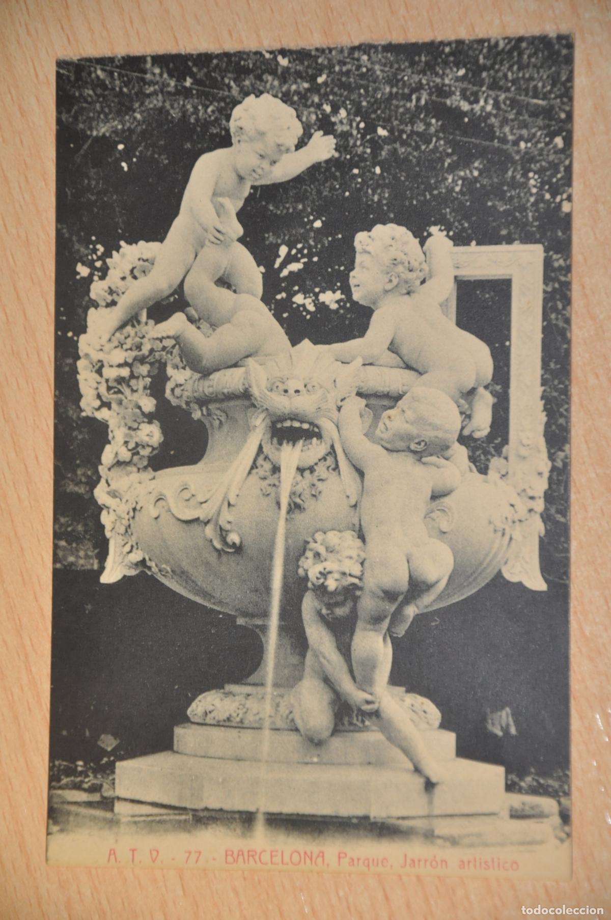 Postales: postal barcelona, parque jarron artistico, atv 77