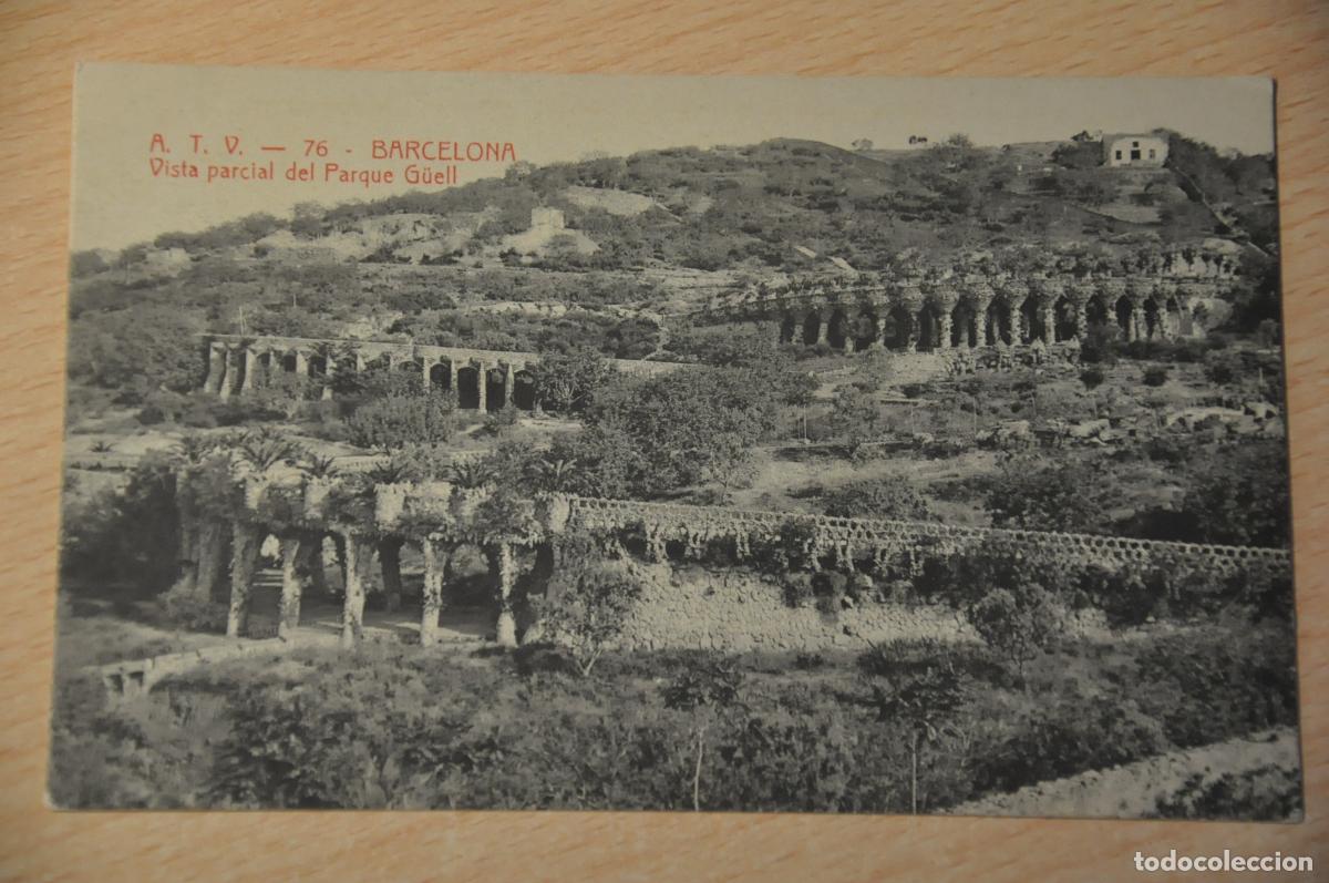 Postales: postal barcelona, vista parcial del parque guell, atv 76