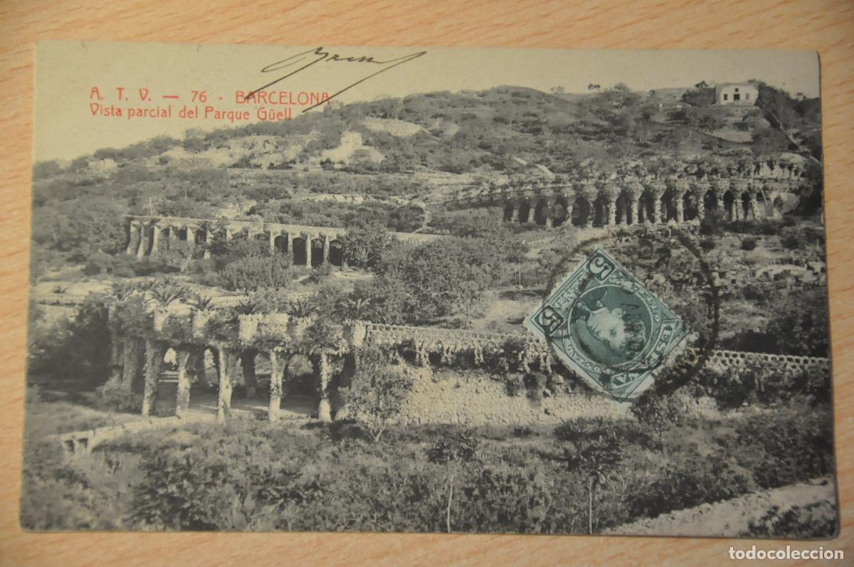 Postales: postal barcelona, vista parcial del parque guell, atv 76