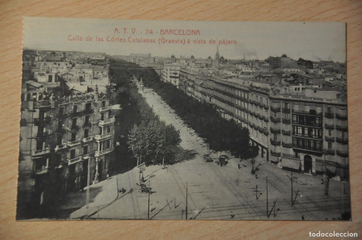 Postales: postal barcelona, calle de las cortes catalanas a vista de pajaro, atv 74