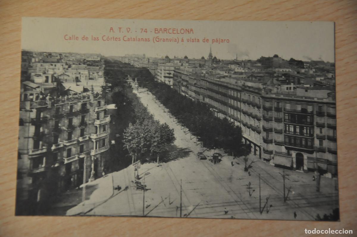 Postales: postal barcelona, calle de las cortes catalanas a vista de pajaro, atv 74