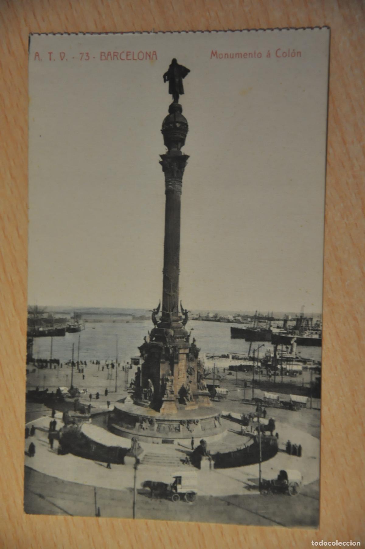 Postales: postal barcelona, monumento a colon, atv 73