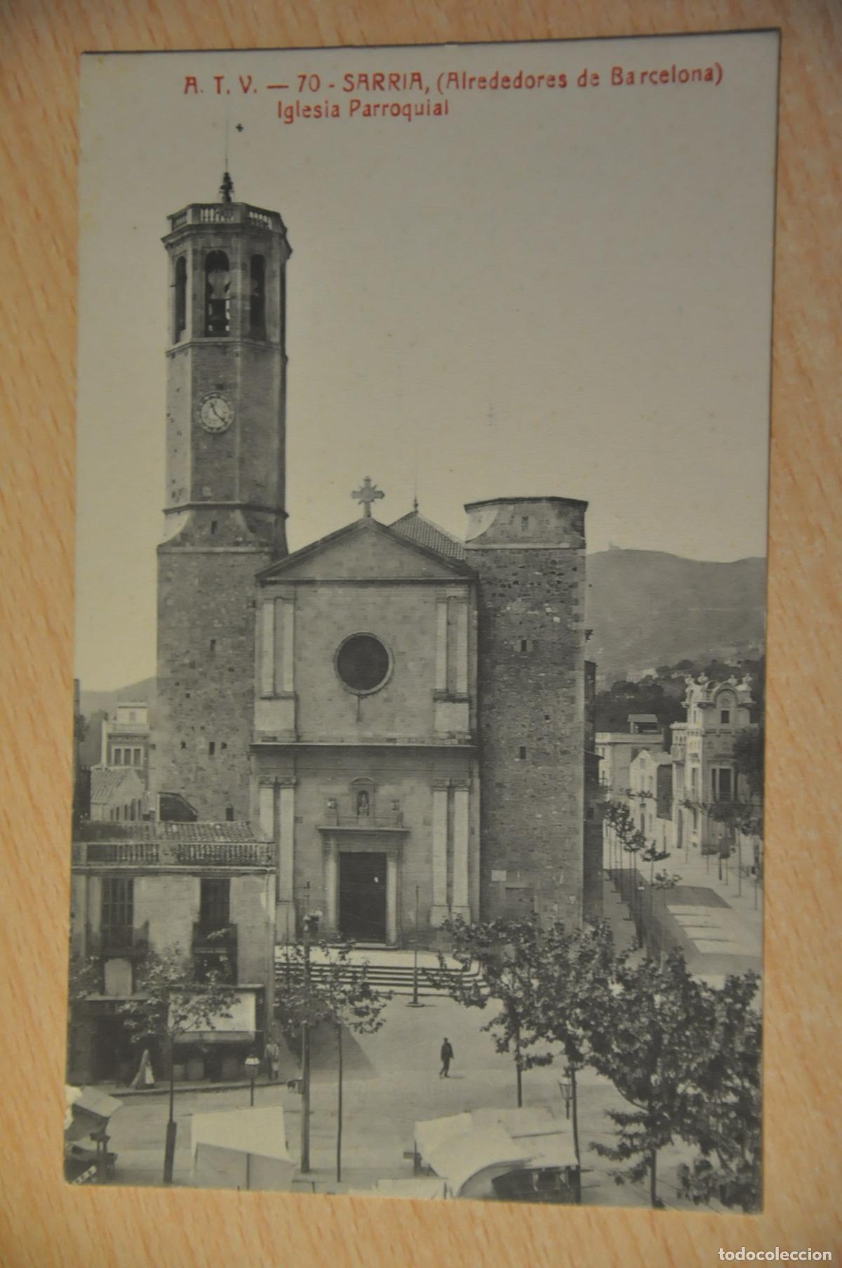 Postales: postal barcelona, sarria iglesia parroquial, atv 70