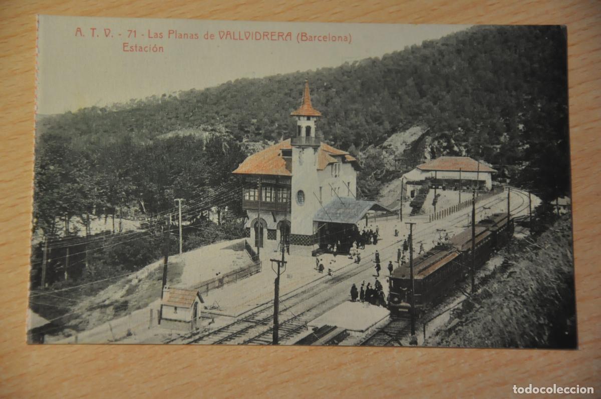 Postales: postal barcelona, las planas de vallvidrera estacion, atv 71