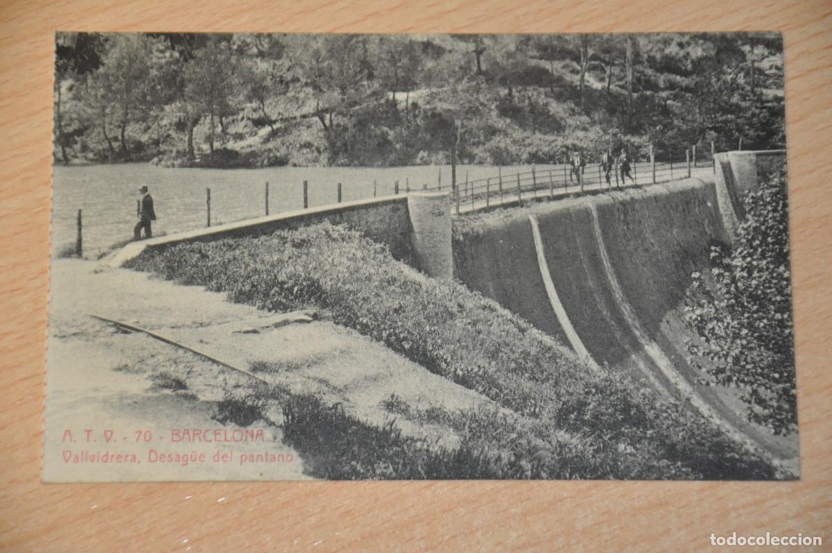 Postales: postal barcelona, vallvidrera desague del pantano, atv 70