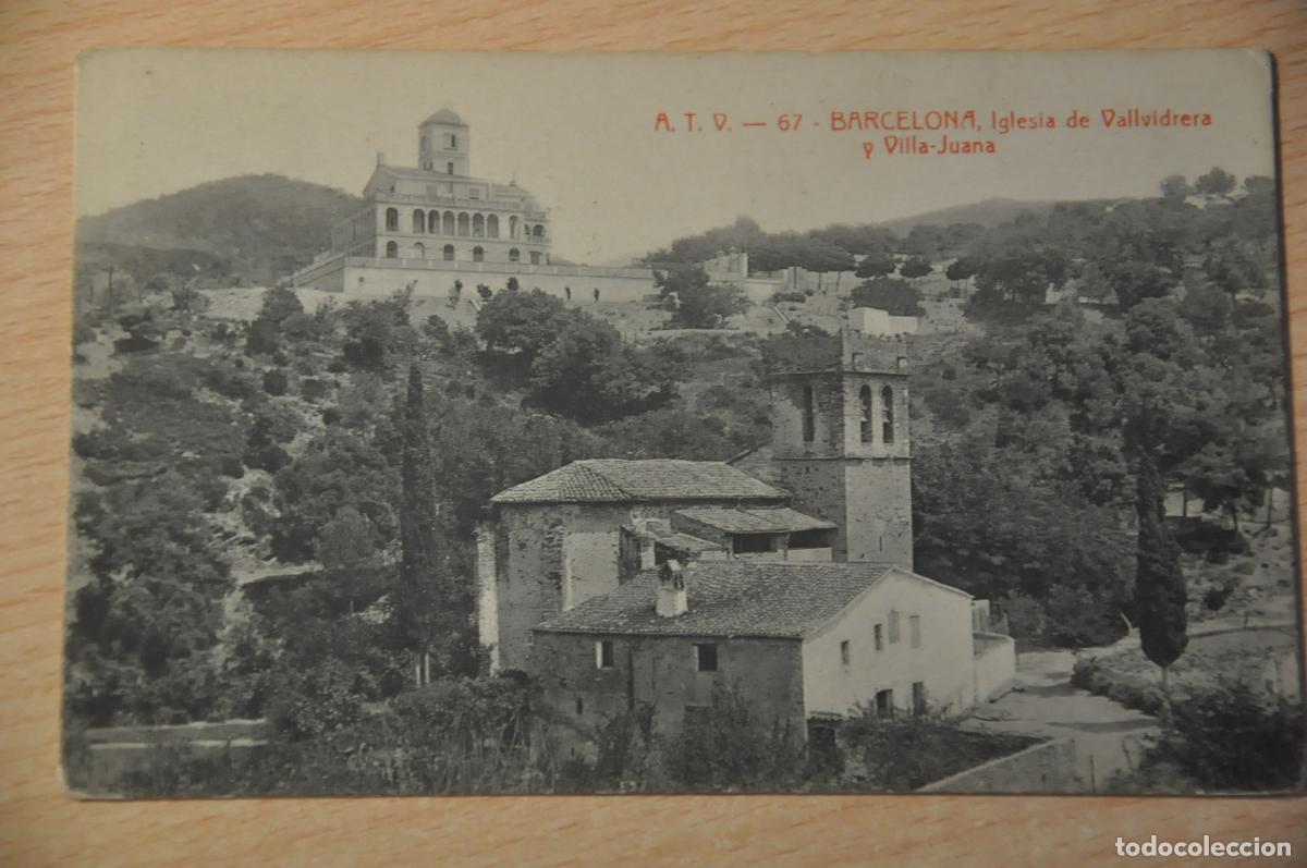Postales: postal barcelona, iglesia de vallvidrera y villa juana, atv 67