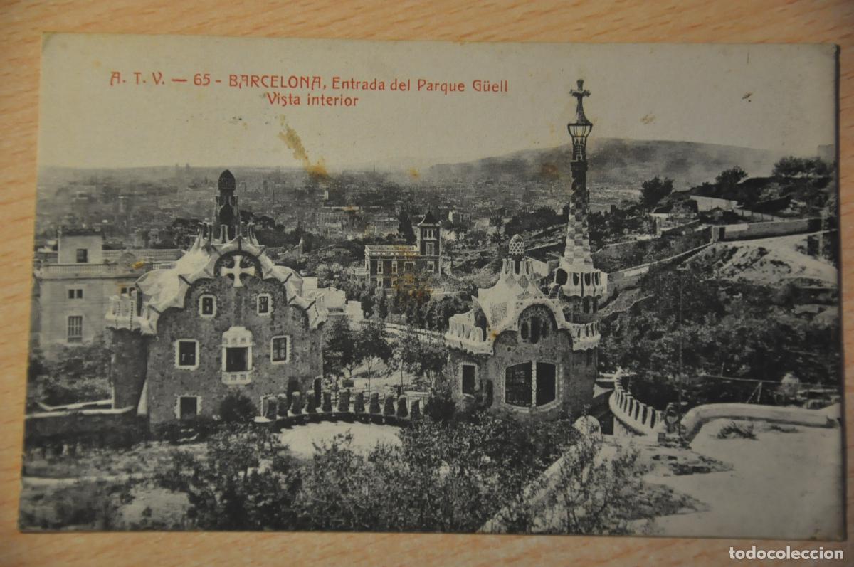 Postales: postal barcelona, entrada del parque guell, vista interior, atv 65