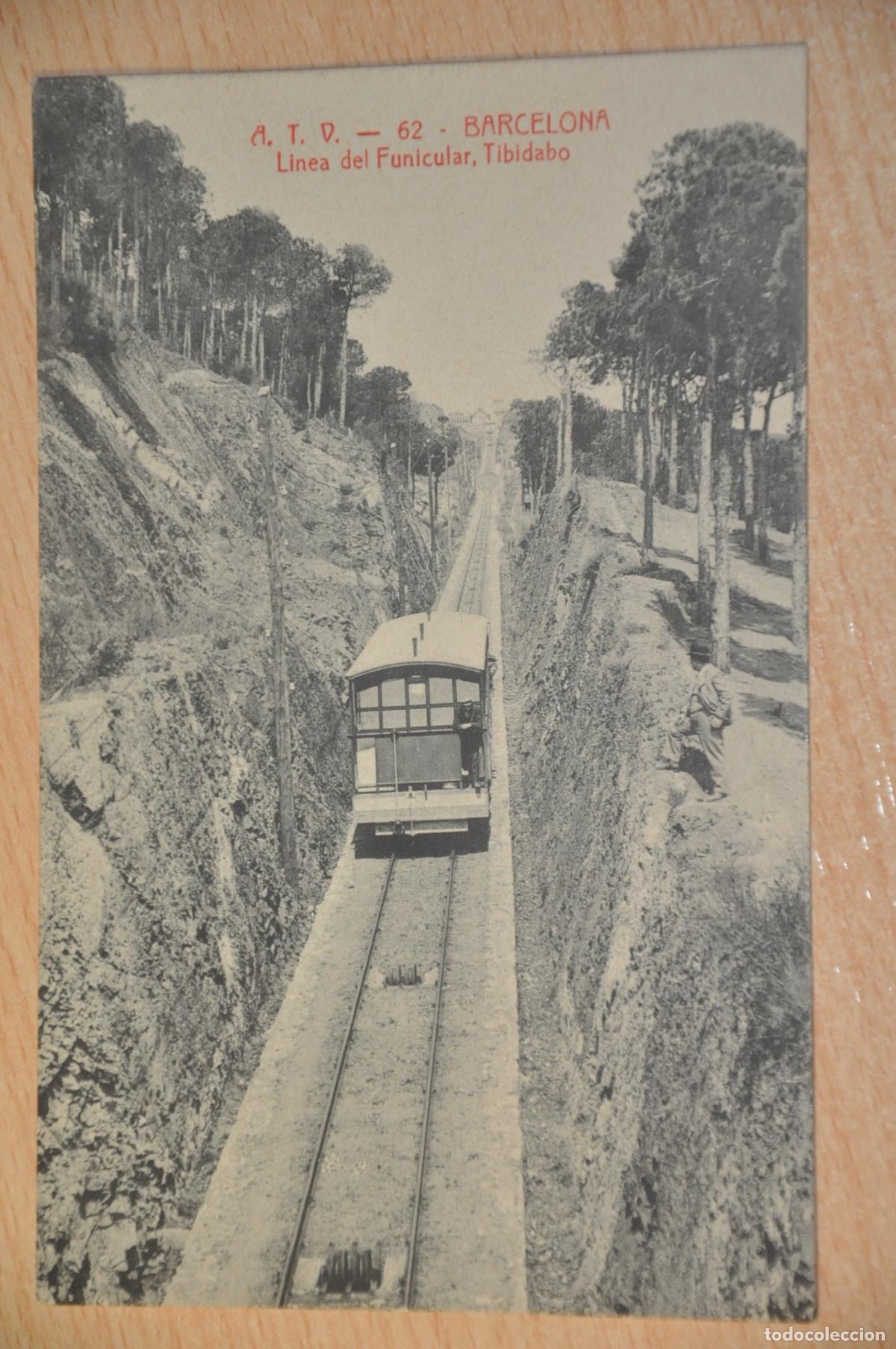 Postales: postal barcelona, linea del funicular tibidabo, atv 62
