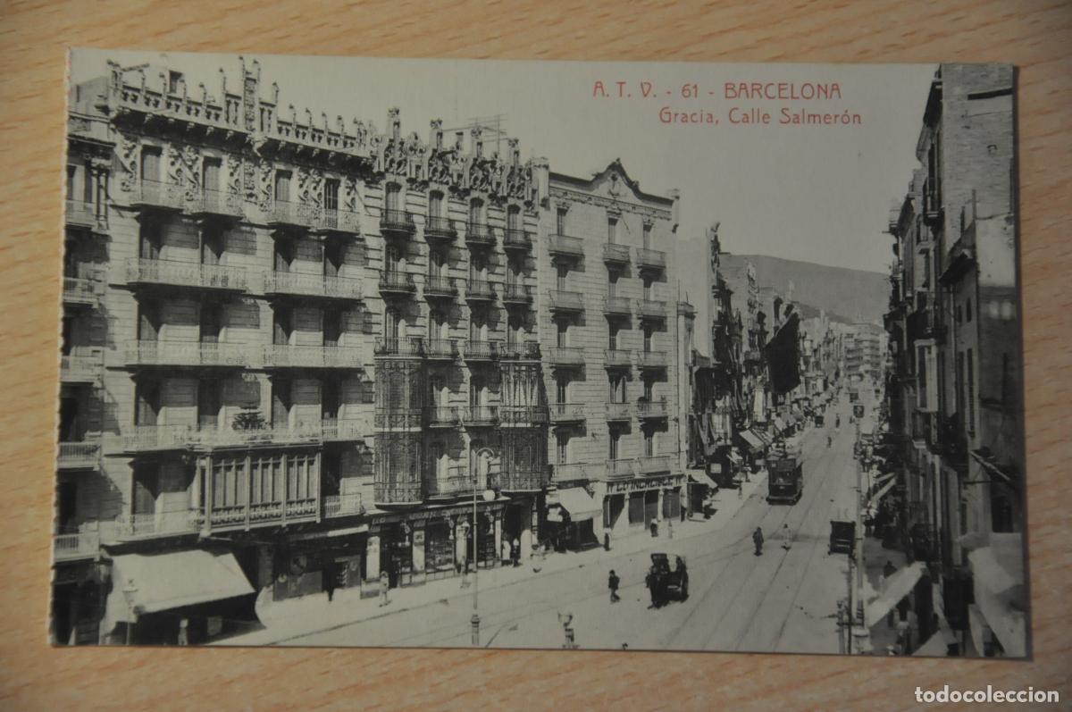 Postales: postal barcelona, gracia calle salmeron, atv 61