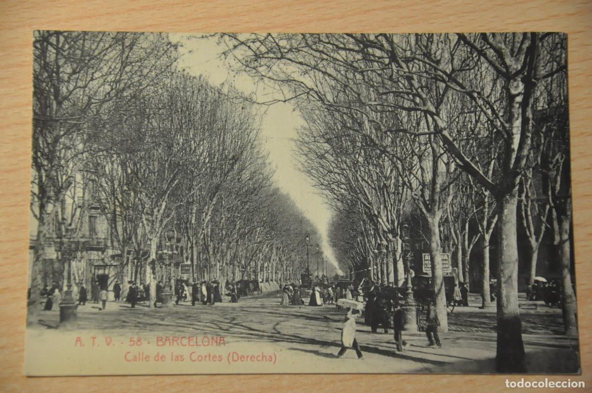 Postales: postal barcelona, calle de las cortes derecha, atv 58