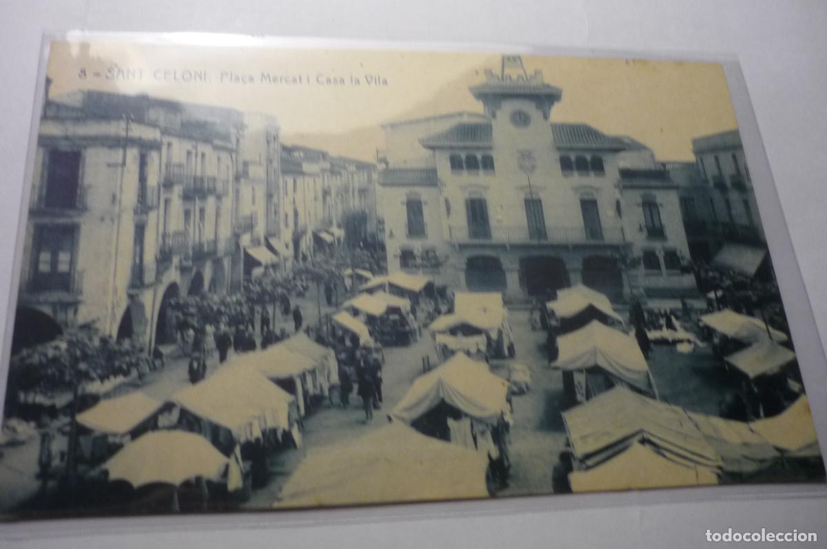 Postales: postal san celoni .mercado y ayuntamiento cm