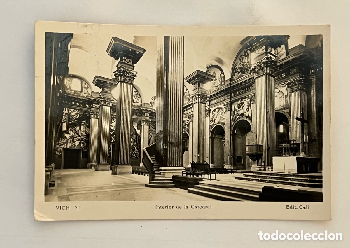 Postales: VICH (Barcelona) Postal No.21, Interior de la Catedral.. Edit., Culi (a.1958) circulada