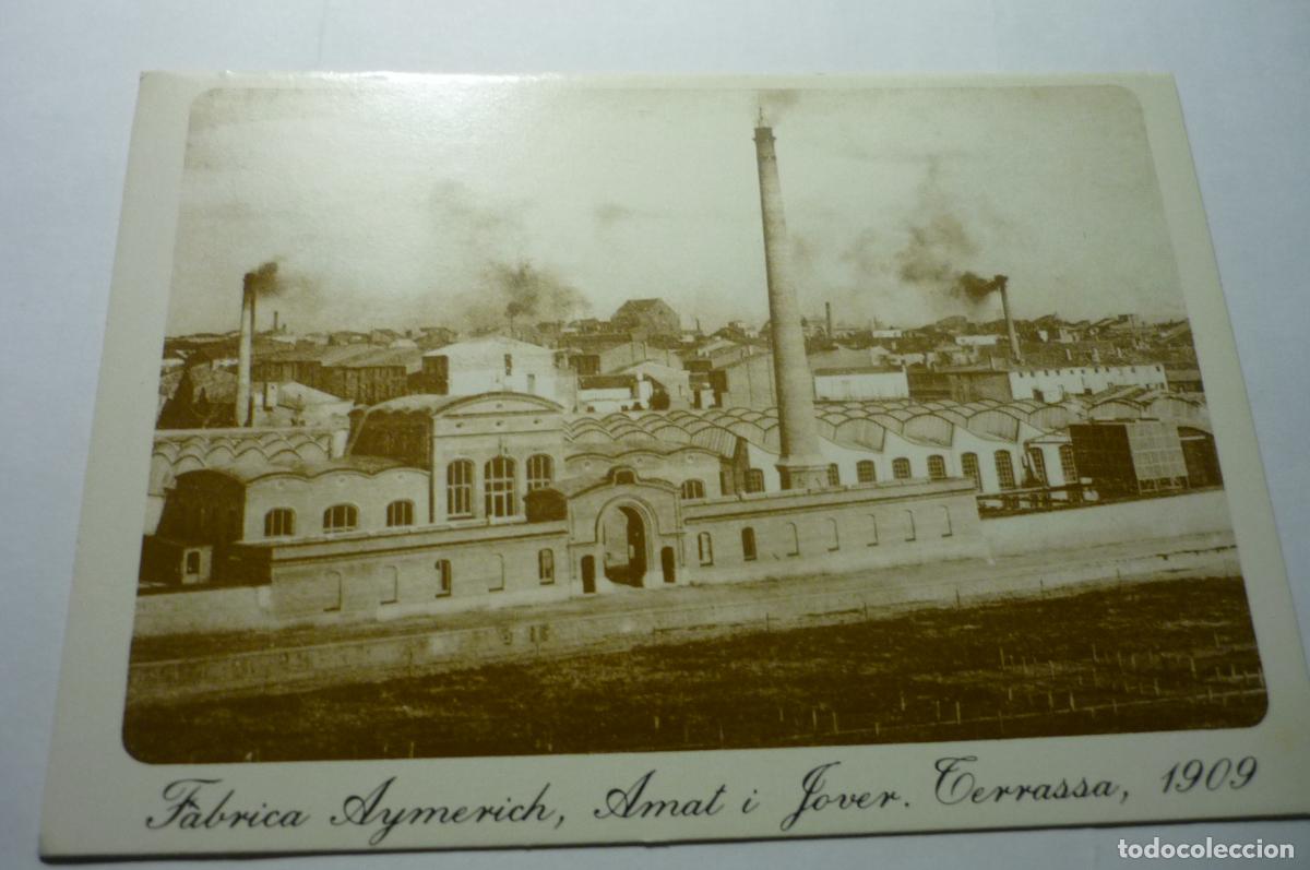 Postales: postal terrassa 1909 fabrica aymerich amat i jover,.reproduccion coleccion fundacion torre del pala