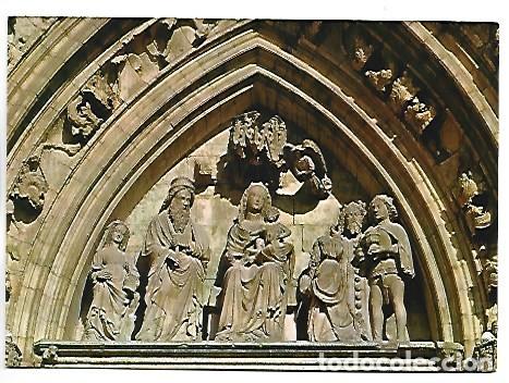 Postales: ADORACION DE LOS MAGOS. TIMPANO PORTADA DE LA IGLESIA CATEDRALICIA.- CASTELLO DE AMPURIAS / GIRONA