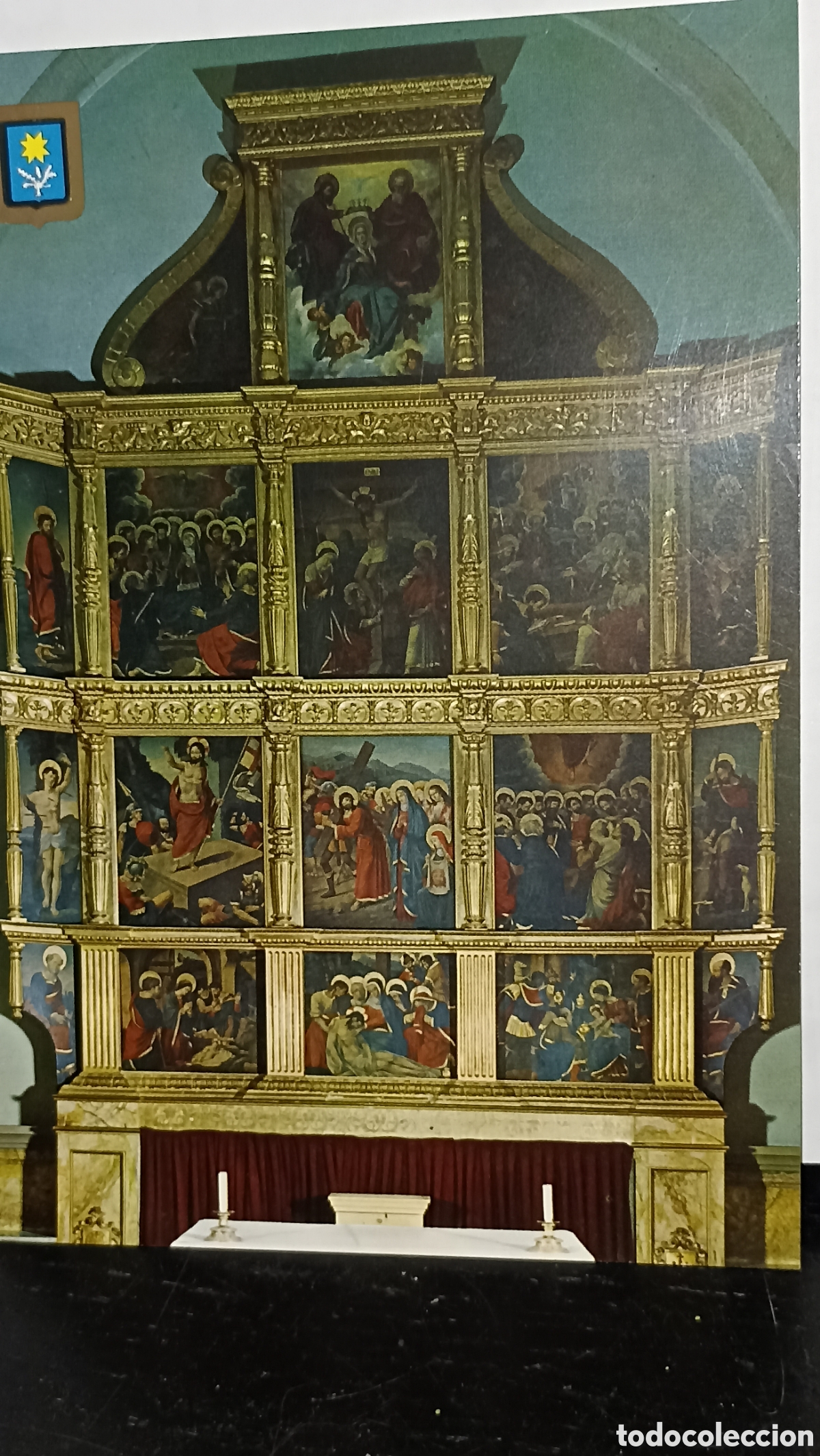 Postales: Santa Mar&iacute;a de miracle retablo g&oacute;tico siglo XVI