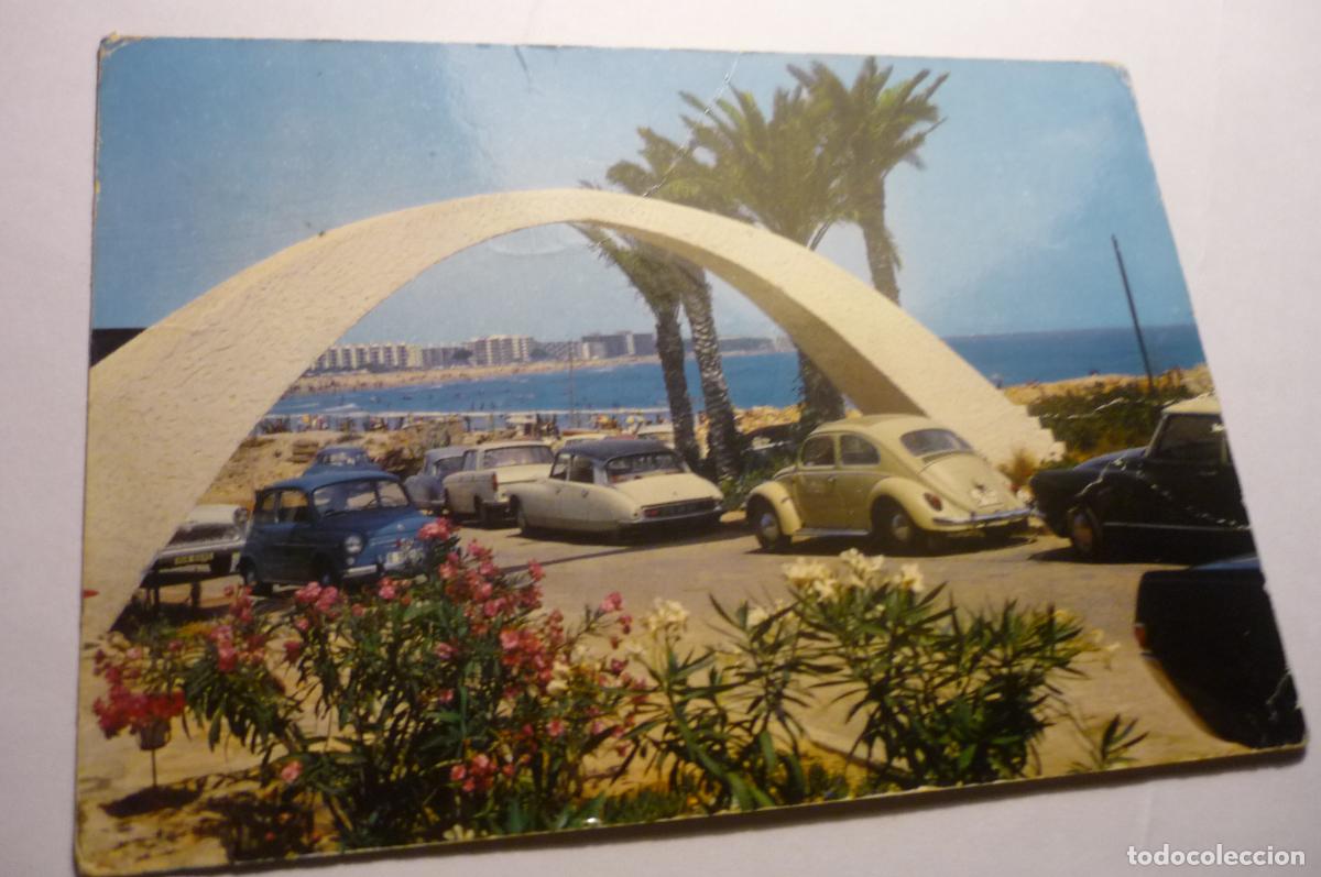 Postales: postal salou playa raco salou coches circulada