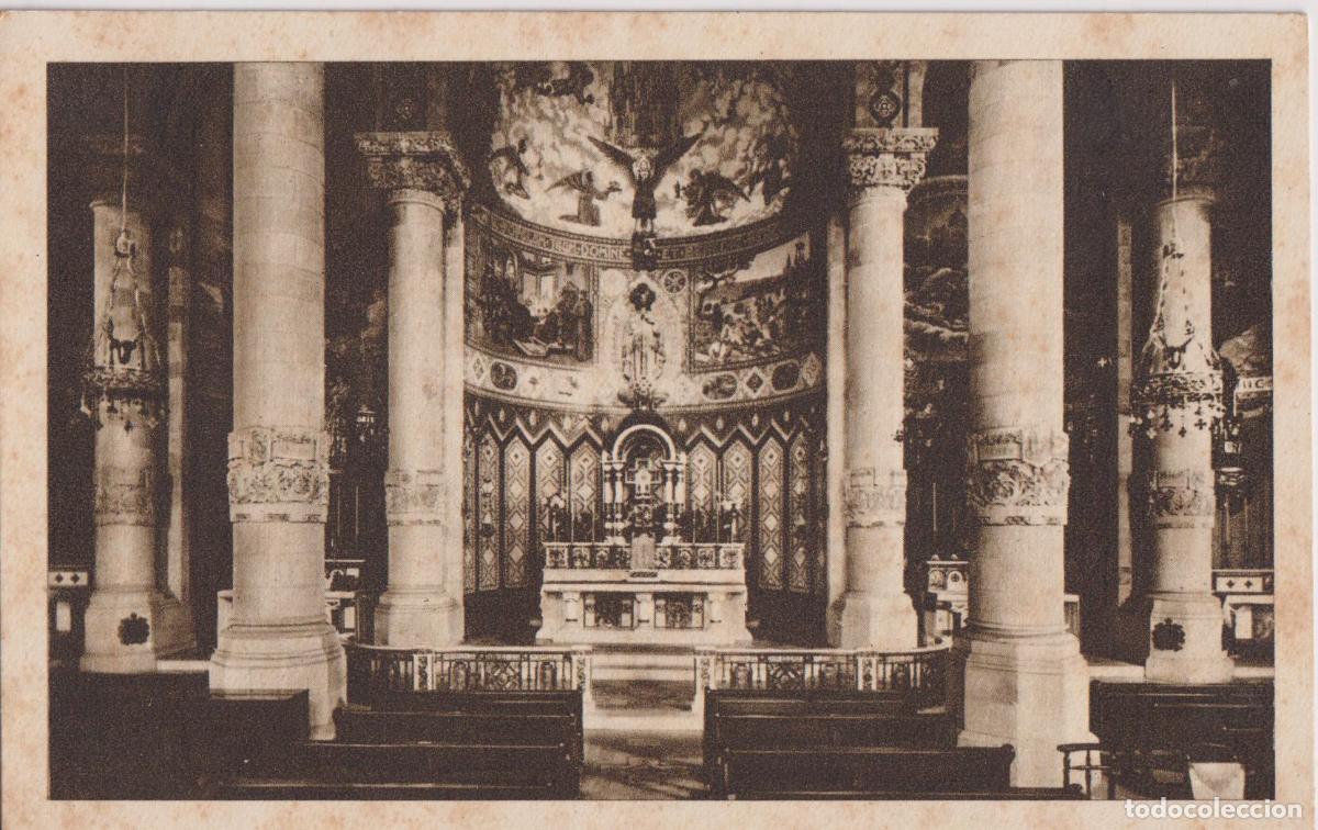Postales: BARCELONA, TIBIDABO, TEMPLO DEL SAGRADO CORAZ&Oacute;N, INTERIOR DE LA CRIPTA - S/C