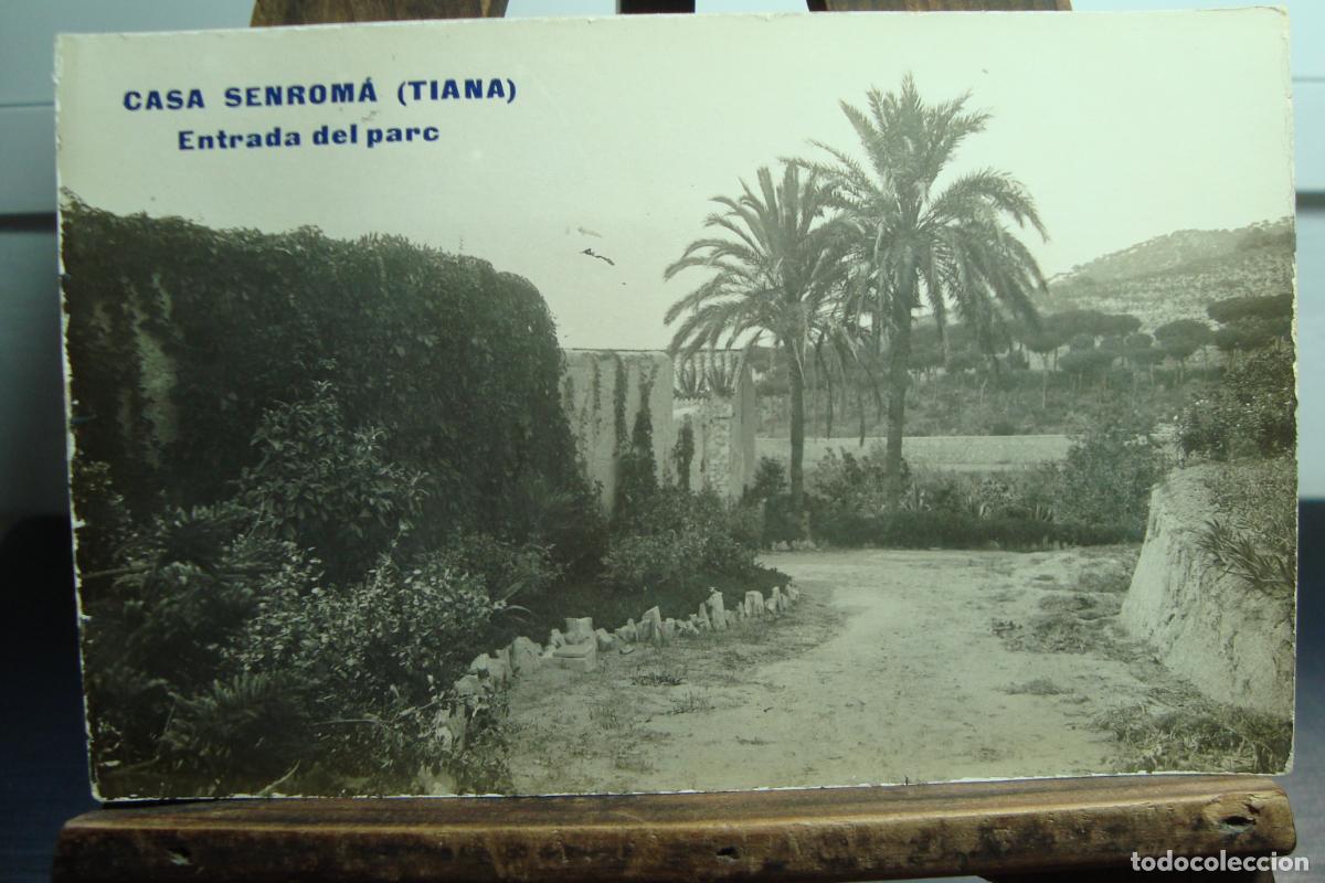 Postales: ANTIGUA POSTAL FOTOGRAFICA CASA SEMROM&Aacute;. ENTRADA DEL PARC. TIANA BARCELONA