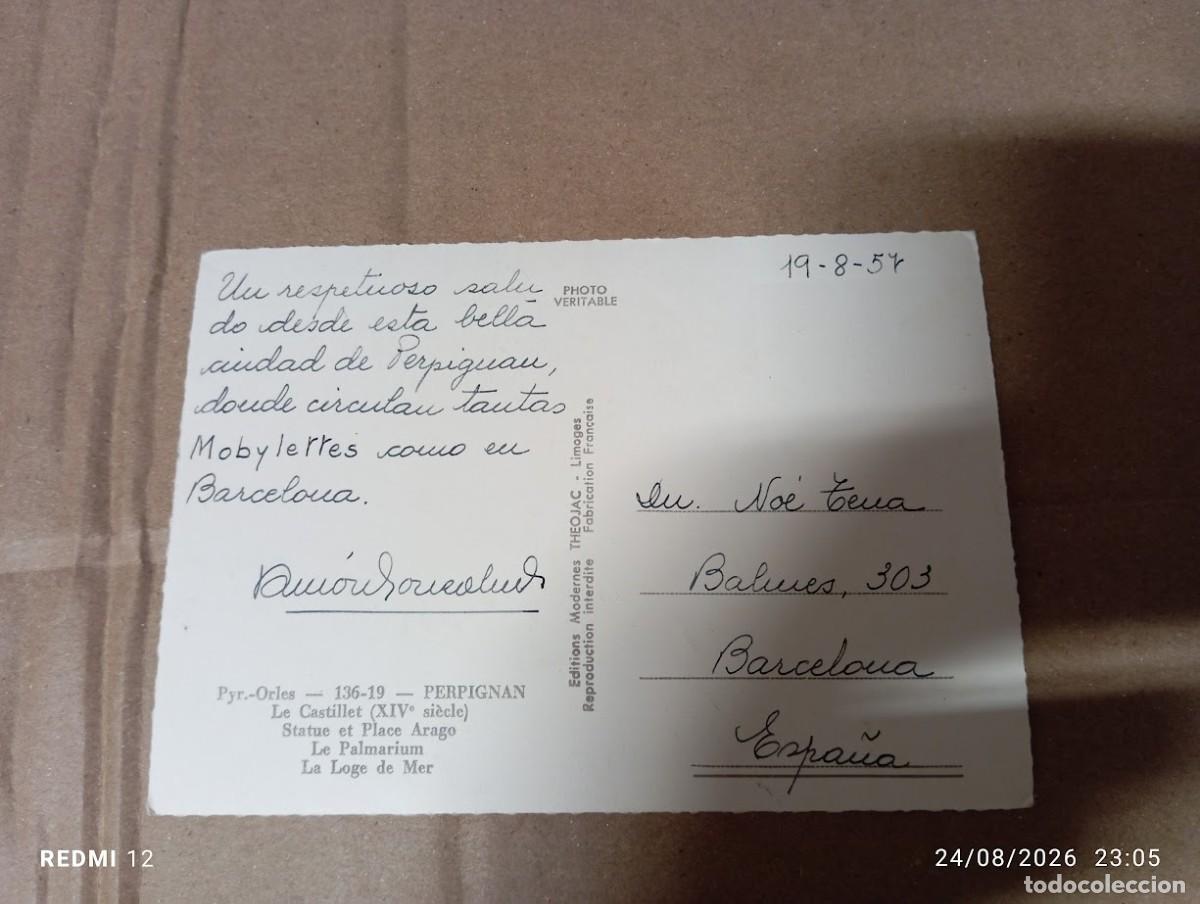 Postales: POSTAL PERPIGNAN CIRCULADA 1957 - Foto 2