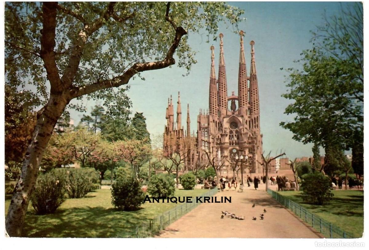 Postales: BARCELONA N&ordm; 16 PLAZA DE LA SAGRADA FAMILIA / G. GARRABELLA / FRANQUEADA