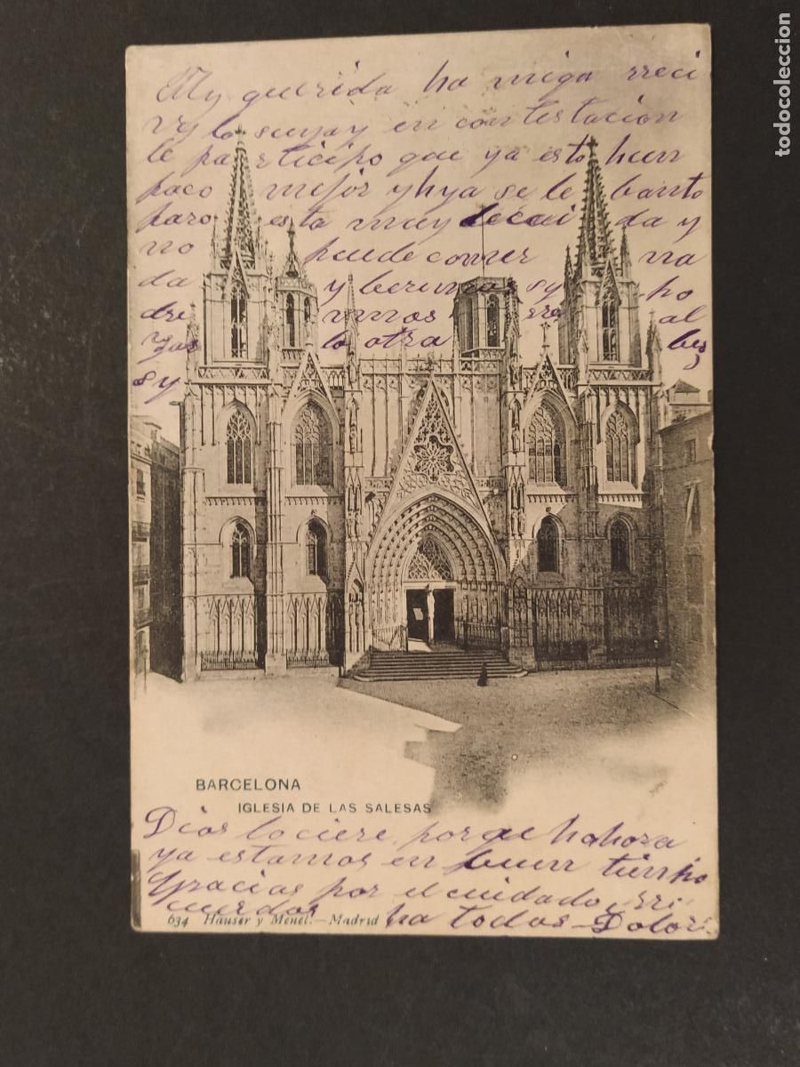 Postales: BARCELONA - IGLESIA DE LAS SALESAS - HAUSER Y MENET -634- CIRCULADA -POSTAL ANTIGUA (116.623)