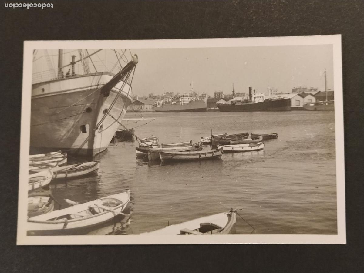 Postales: BARCELONA ? PUERTO - BARCOS - FOTOGRAFIA TIPO POSTAL ANTIGUA -(116.661)