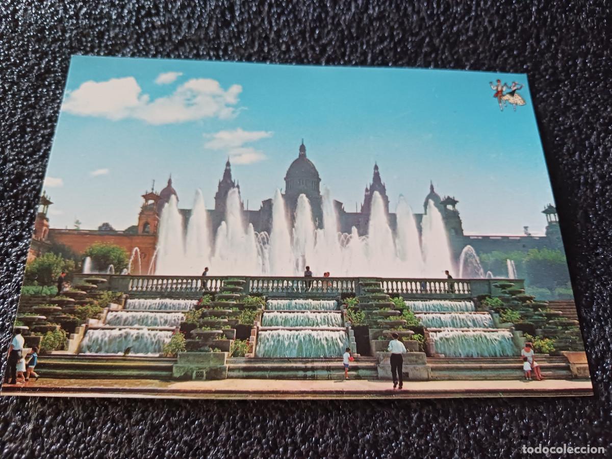 Postales: 215 barcelona, palacio y fuente de montjuich, ed. beascoa