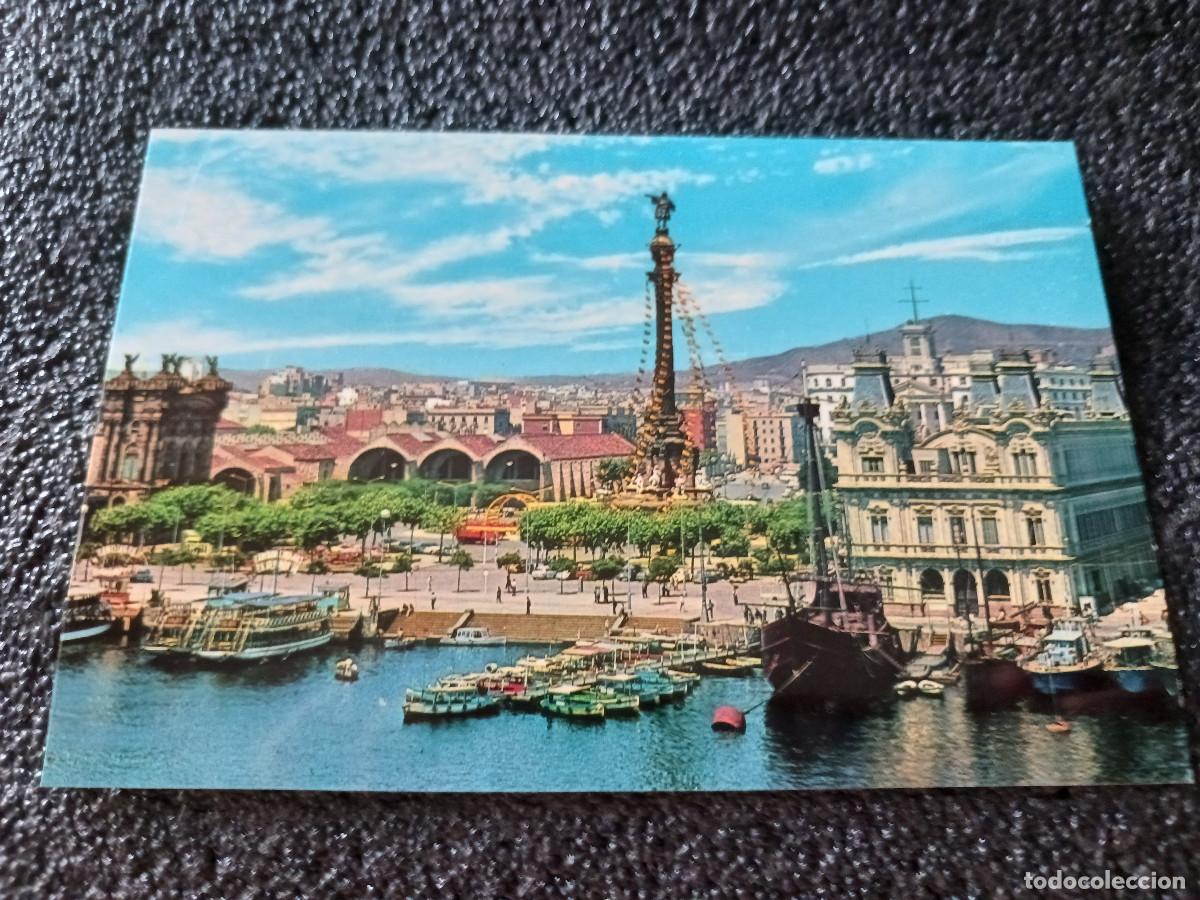Postales: 238 barcelona, monumento a colon y puerto, ed. beascoa