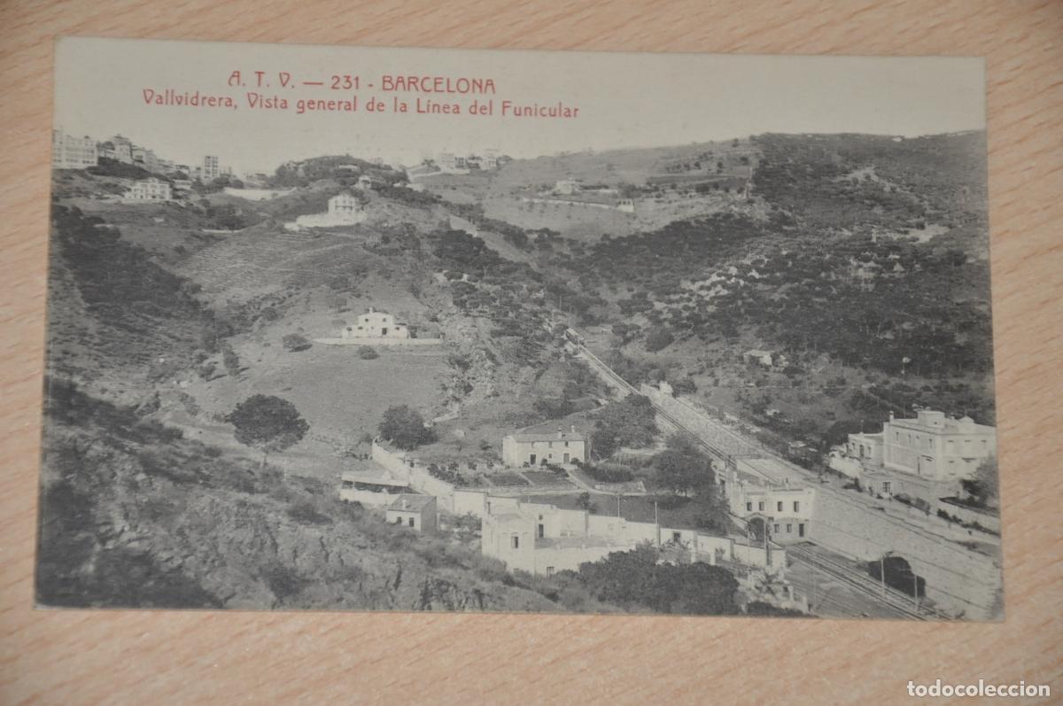 Postales: postal barcelona, vallvidrera, vista general de la linea del funicular, atv 231