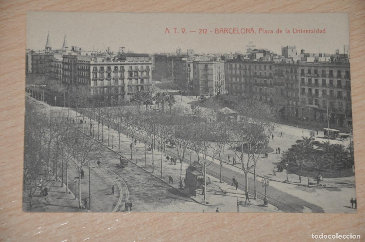 Postales: postal barcelona, plaza de la universidad, atv 212