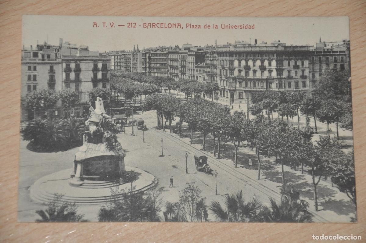 Postales: postal barcelona, plaza de la universidad, atv 212