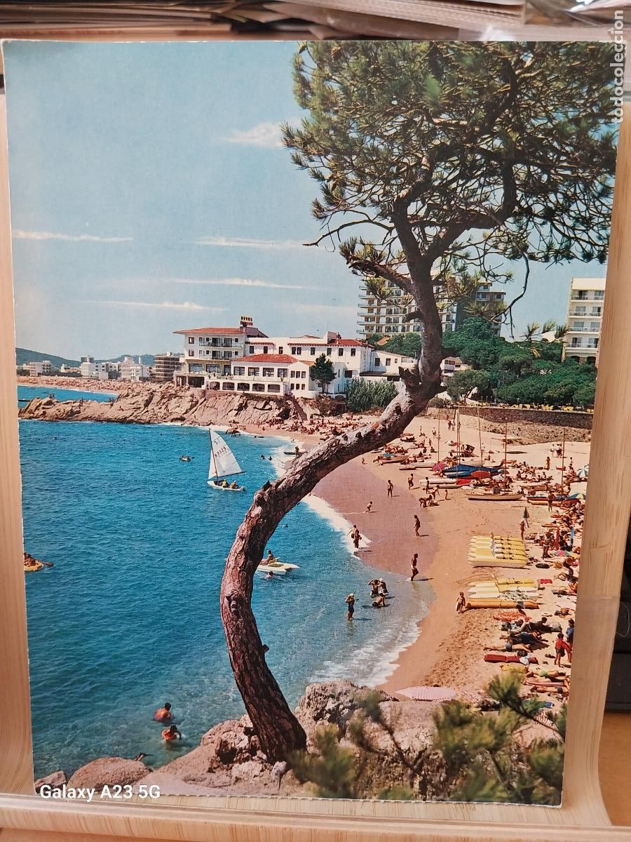 Postales: PLAYA DE ARO TARJETON SC ORIGINAL 21X15.5CMS ANIMADA BARCAS