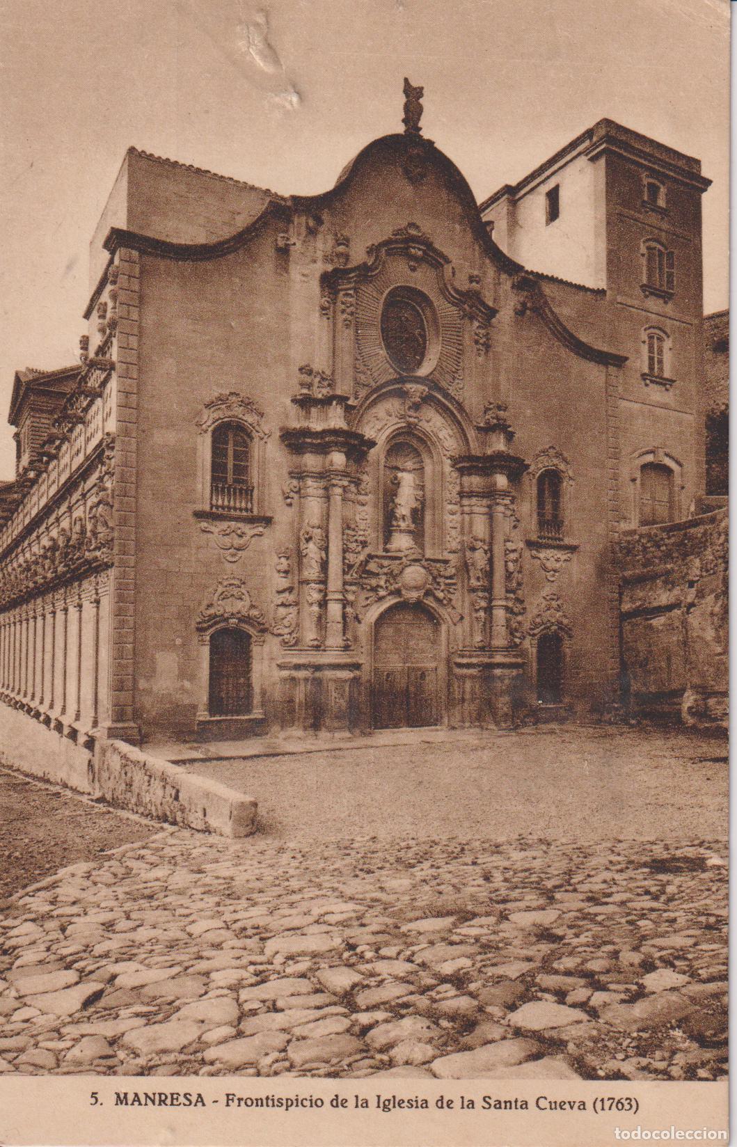 Postales: MANRESA, SANTA CUEVA, FRONTISPICIO DE LA IGLESIA DE LA CUEVA &ndash; HUECOGRABADO MUMBRU N&ordm;5 &ndash; S/C