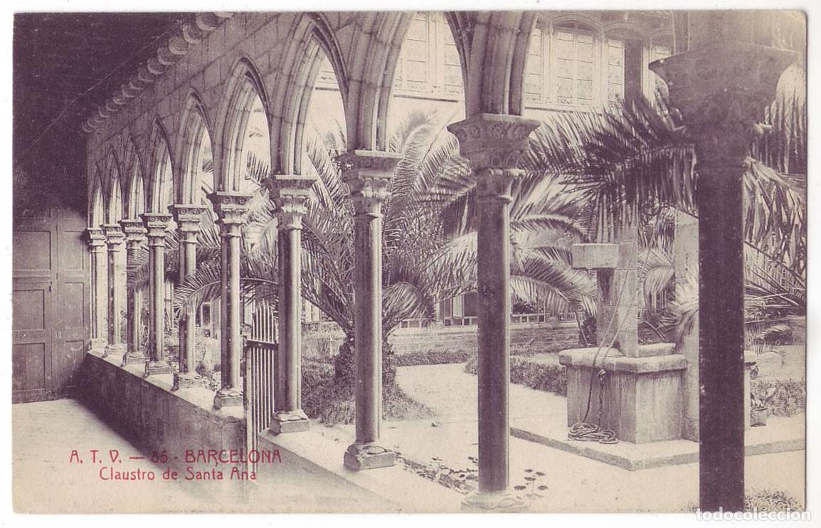 Postales: Barcelona: Claustro de Santa Ana. Ed. Angel Toldr&aacute; Viazo - A.T.V. No circulada (A&ntilde;os 10)