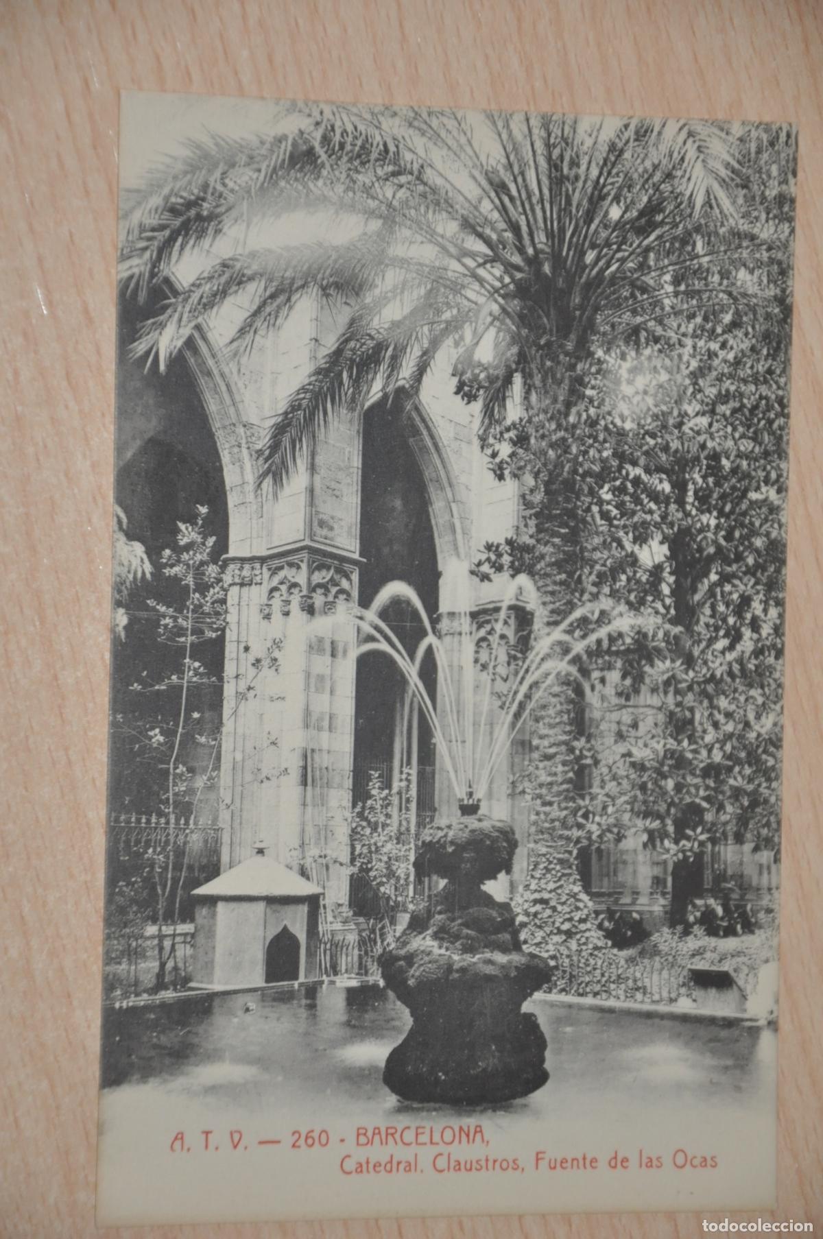 Postales: postal barcelona, catedral, claustros fuente de las ocas, atv 260